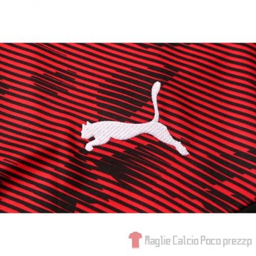 Tuta da Track Milan Manica Corta 2019/2020 Rosso e Nero