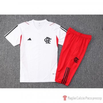 Tuta da Track Flamengo Manica Corta 23-24 Blanco - Pantalon Corto