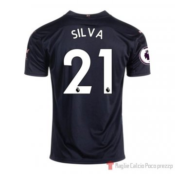 Maglia Manchester City Giocatore Silva Away 20-21 Maglia Manchester City Giocatore Silva Away 20-21