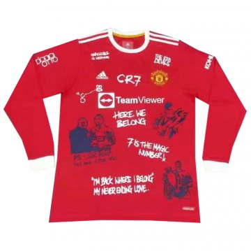 Maglia Manchester United Cr7 Maniche Lunghe 21-22