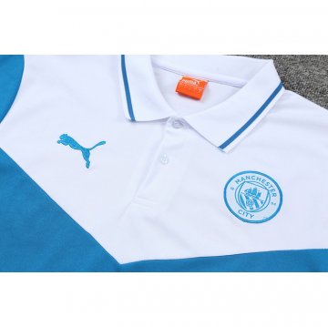 Maglia Polo Manchester City 2022-23 Blu E Bianco