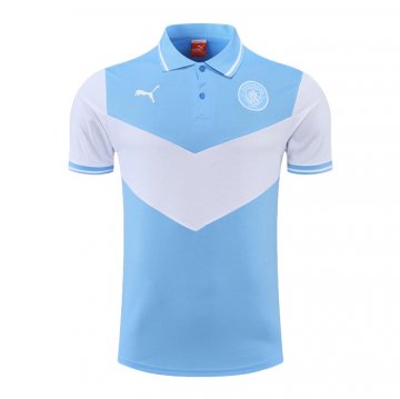 Maglia Polo Manchester City 22-23 Blu E Bianco Maglia Polo Manchester City 22-23 Blu E Bianco