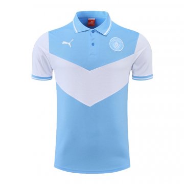 Maglia Polo Manchester City 22-23 Blu E Bianco