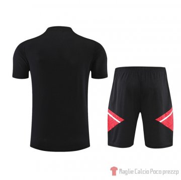 Tuta Da Track Bayern Munich Manica Corta 22-23 Nero - Pantalon Corto