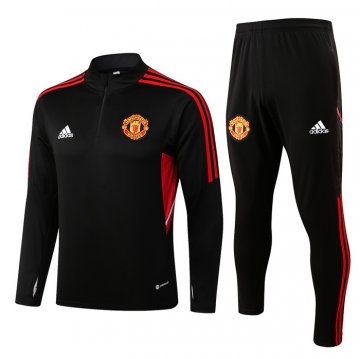 Tuta Da Track Felpa Manchester United Bambino 22-23 Nero