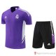 Tuta Da Track Real Madrid Manica Corta 22-23 Purpura - Pantalon Corto