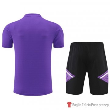 Tuta Da Track Real Madrid Manica Corta 22-23 Purpura - Pantalon Corto