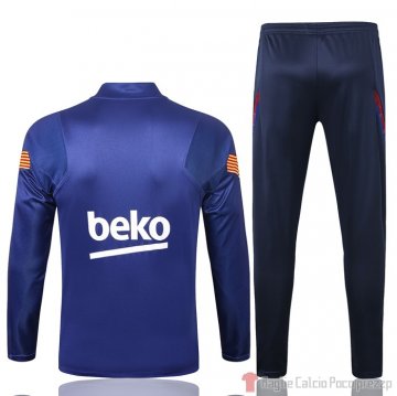 Tuta da Track Felpa Barcellona Bambino 2020/2021 Blu