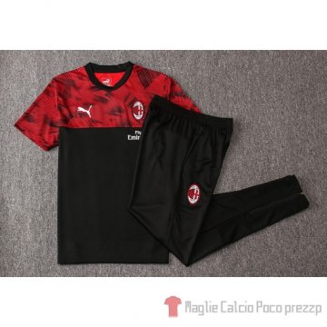 Tuta da Track Milan Manica Corta 2019/2020 Rosso e Nero