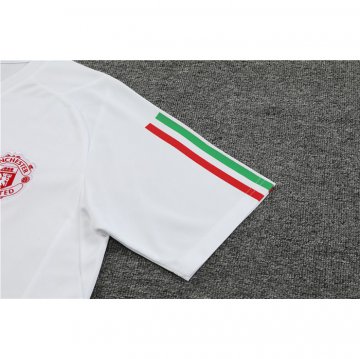 Tuta da Track Manchester United Manica Corta 23-24 Blanco - Pantalon Corto