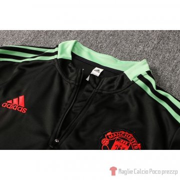 Tuta Da Track Felpa Manchester United Bambino 21-22 Negro