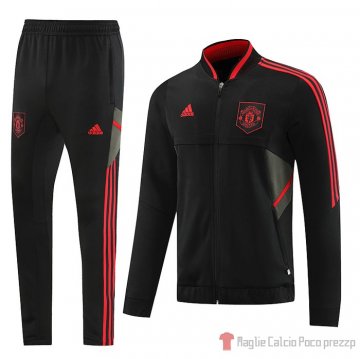 Giacca Della Tuta Manchester United 2022-23 Negro Y Rojo