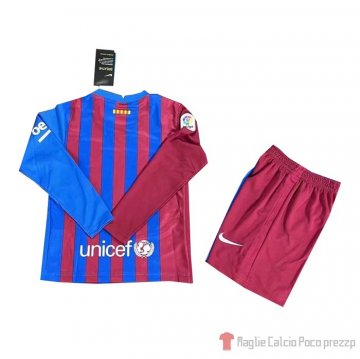 Maglia Barcellona Home Manica Lunga Bambino 21-22