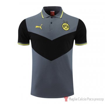 Maglia Polo Borussia Dortmund 22-23 Grigio E Nero