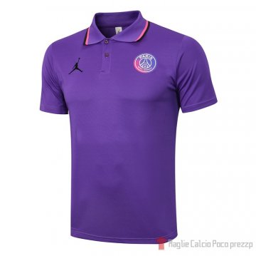 Maglia Polo Paris Saint-germain Jordan 2021-22 Purpura Maglia Polo Paris Saint-germain Jordan 2021-22 Purpura