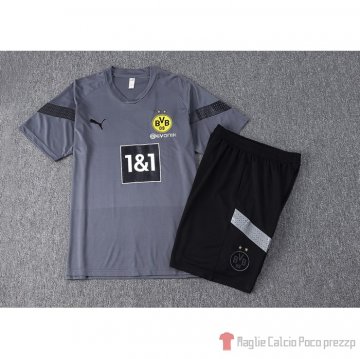 Tuta Da Track Borussia Dortmund Manica Corta 2022-23 Gris - Pantalon Corto