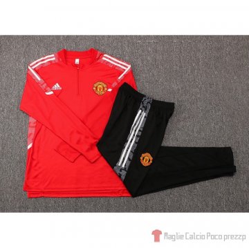 Tuta Da Track Felpa Manchester United Ucl 21-22 Rosso