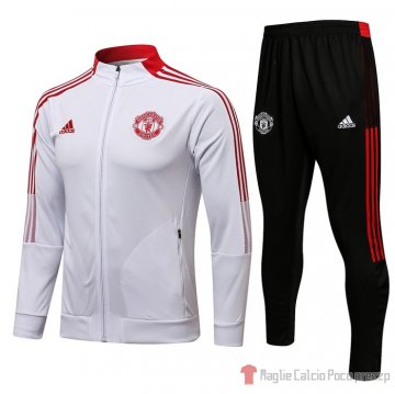 Tuta Da Track Giacca Manchester United 2021-22 Bianco Tuta Da Track Giacca Manchester United 2021-22 Bianco