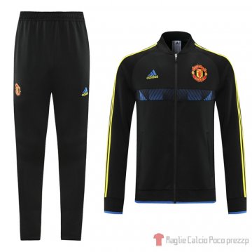 Tuta Da Track Giacca Manchester United 21-22 Nero E Blu