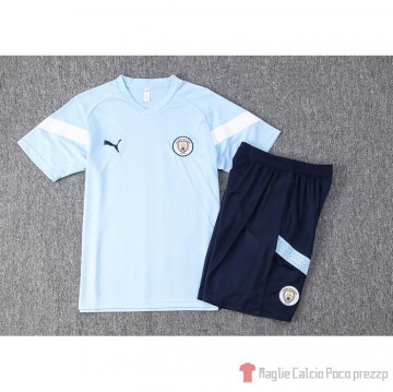 Tuta Da Track Manchester City Manica Corta 22-23 Azul - Pantalon Corto