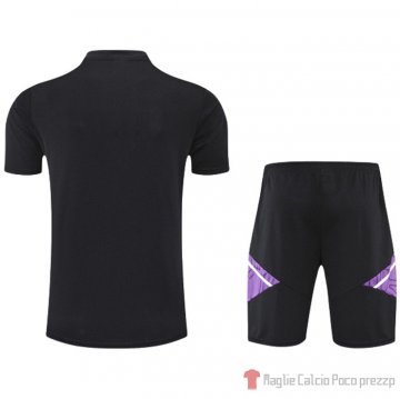 Tuta Da Track Real Madrid Manica Corta 22-23 Nero E Purpura - Pantalon Corto