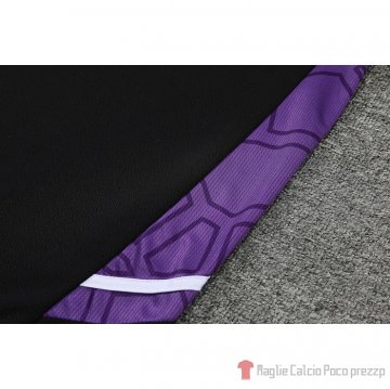 Tuta Da Track Real Madrid Manica Corta 22-23 Nero E Purpura - Pantalon Corto