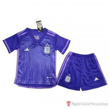 Maglia Argentina 3 Estrellas Away Bambino 2022 Maglia Argentina 3 Estrellas Away Bambino 2022