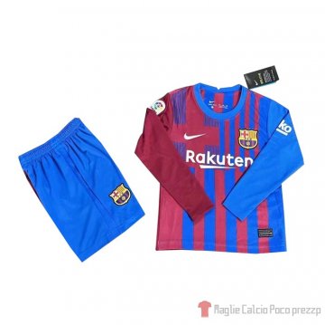 Maglia Barcellona Home Manica Lunga Bambino 21-22