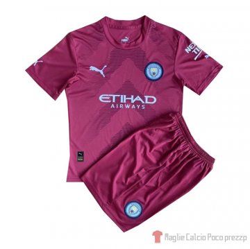 Maglia Manchester City Portiere Bambino 22-23 Rojo