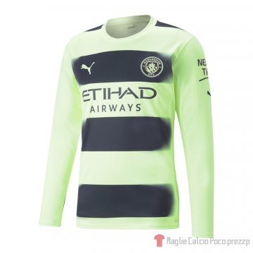 Maglia Manchester City Terza Maniche Lunghe 22-23