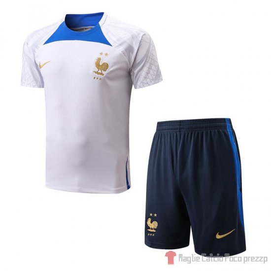 Tuta Da Track Francia Manica Corta 22-23 Bianco - Pantalon Corto - Clicca l'immagine per chiudere