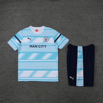 Tuta Da Track Manchester City Manica Corta 2022 Blu - Pantalon Corto