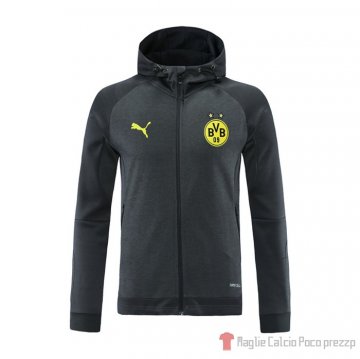 Chaqueta Con Capucha Del Borussia Dortmund 21-22 Grigio