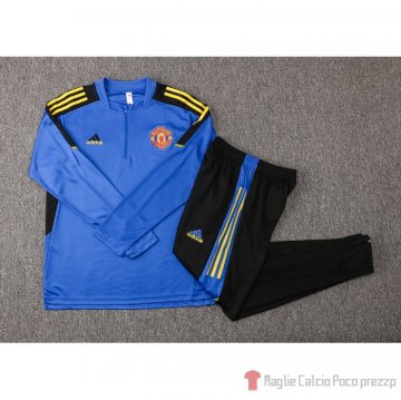 Tuta Da Track Felpa Manchester United Bambino 21-22 Azul