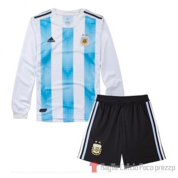 Maglia Argentina Home Bambino Manica Lunga 2018