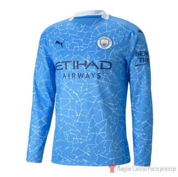 Maglia Manchester City Home Manga Larga 20-21 Maglia Manchester City Home Manga Larga 20-21