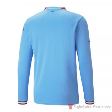 Maglia Manchester City Home Maniche Lunghe 22-23