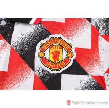 Maglia Polo Del Manchester United 2022-23 Negro Y Rojo