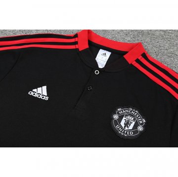 Maglia Polo Manchester United 22-23 Nero E Rosso