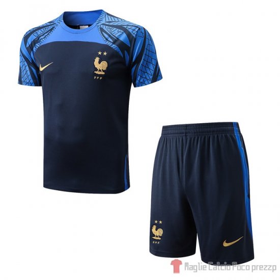 Tuta Da Track Francia Manica Corta 2022-23 Blu - Pantalon Corto - Clicca l'immagine per chiudere