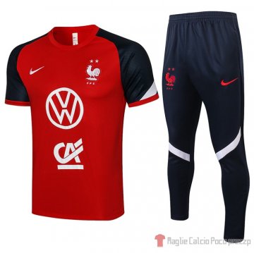 Tuta Da Track Francia Manica Corta 21-22 Rosso Tuta Da Track Francia Manica Corta 21-22 Rosso