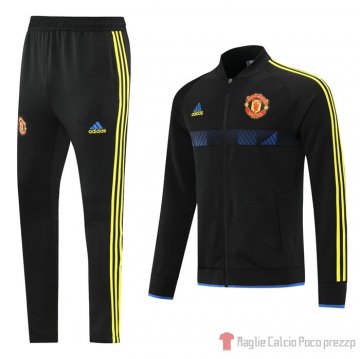 Tuta Da Track Giacca Manchester United 21-22 Nero E Blu