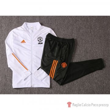 Tuta Da Track Giacca Manchester United Bambino 20-21 Bianco