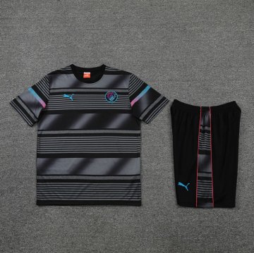 Tuta Da Track Manchester City Manica Corta 22-23 Nero - Pantalon Corto