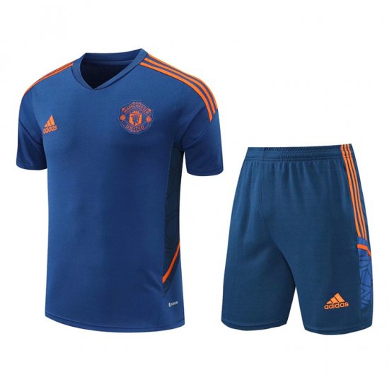 Tuta Da Track Manchester United Manica Corta 2022-23 Blu - Pantalon Corto - Clicca l'immagine per chiudere