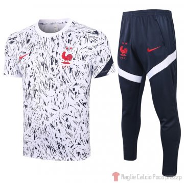 Tuta da Track Francia Manica Corta 2020/2021 Bianco Tuta da Track Francia Manica Corta 2020/2021 Bianco