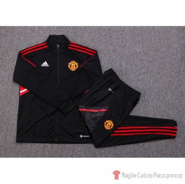 Giacca Tuta Manchester United 22-23 Negro Y Rojo