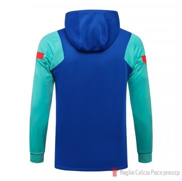 Chaqueta Con Capucha Del Barcellona 2021-2022 Blu