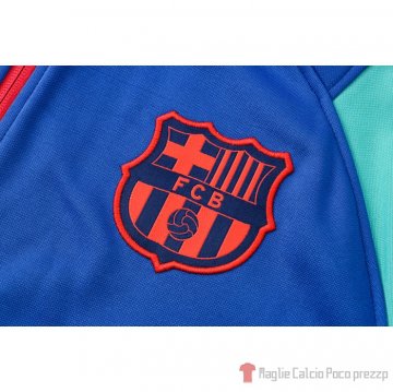 Chaqueta Con Capucha Del Barcellona 2021-2022 Blu