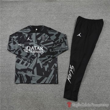 Felpa Della Tuta Paris Saint-germain Jordan 22-23 Negro Y Gris